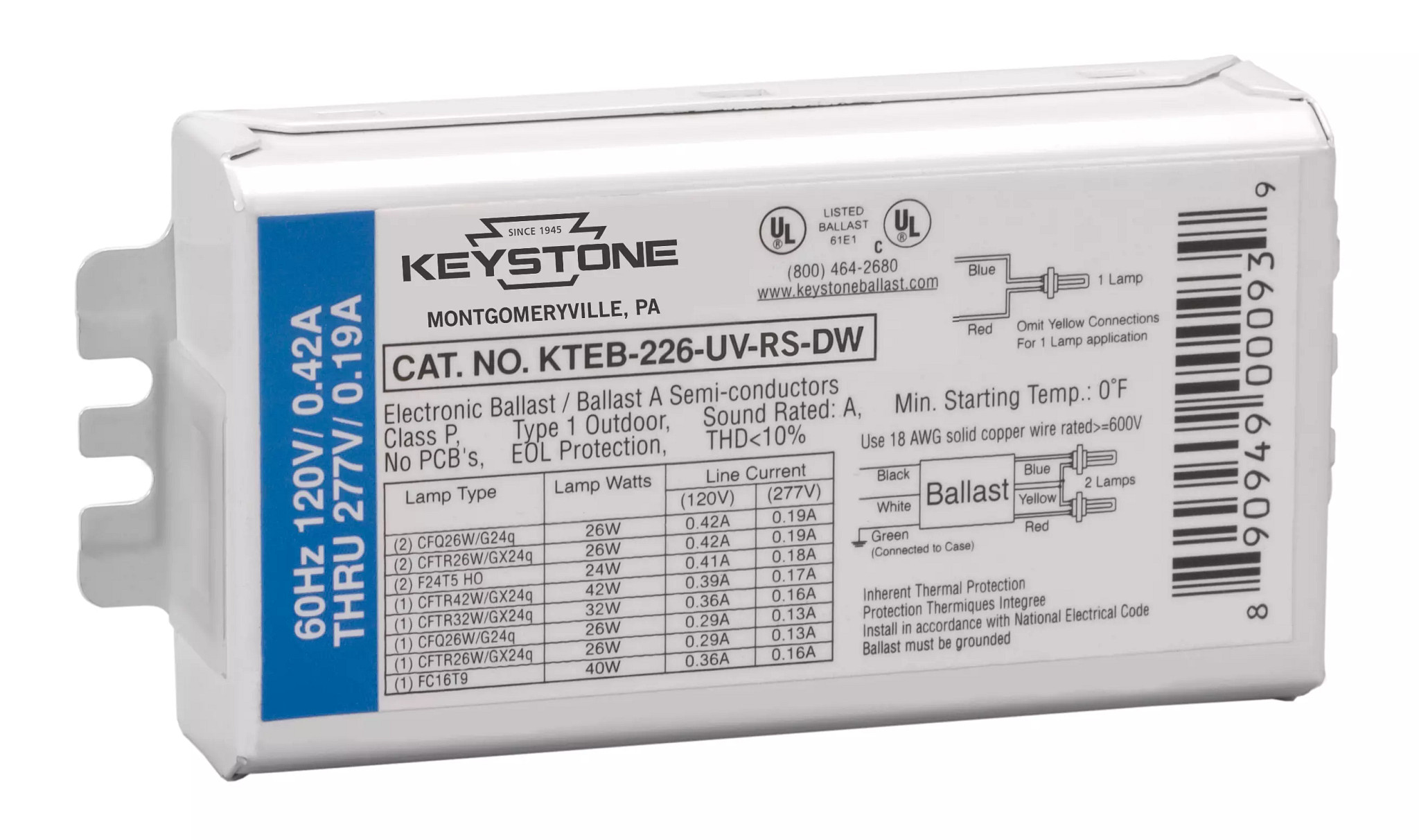 Lotto Di 20 Alimentatori Fluorescenti Elettronici Keystone KTEB 132-1-TP-EMI 120V &ndash; Nuovi In Scatola